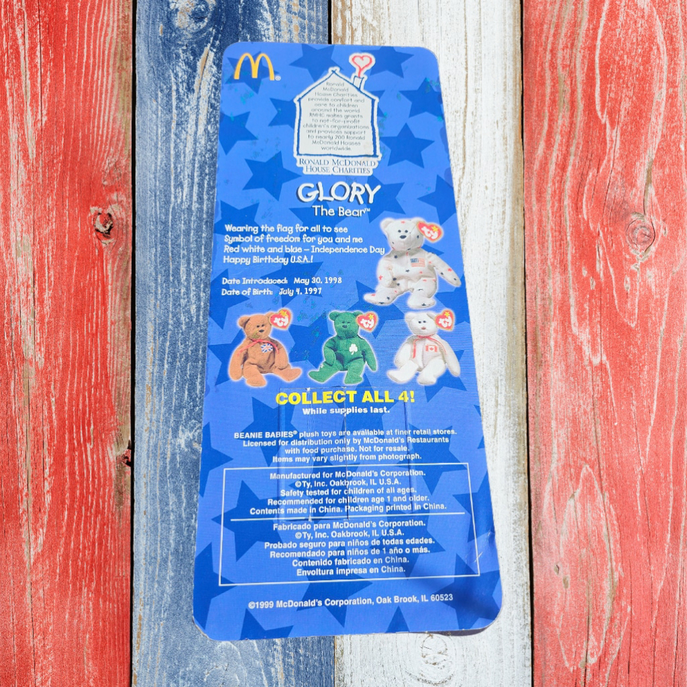Tag error Ty Beanie Baby Glory The Bear teeny beanie New in Package Mcdonalds - Picture 2 of 7